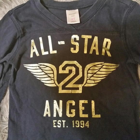 Old Navy long sleeve shirt, gold detail, 4T - Picture 3 of 5